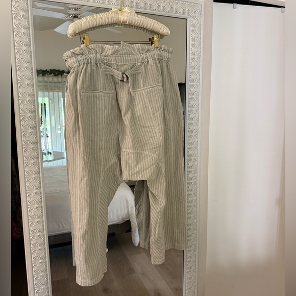 Free People Striped cropped Pants Sky Combo - Picture 3 of 4